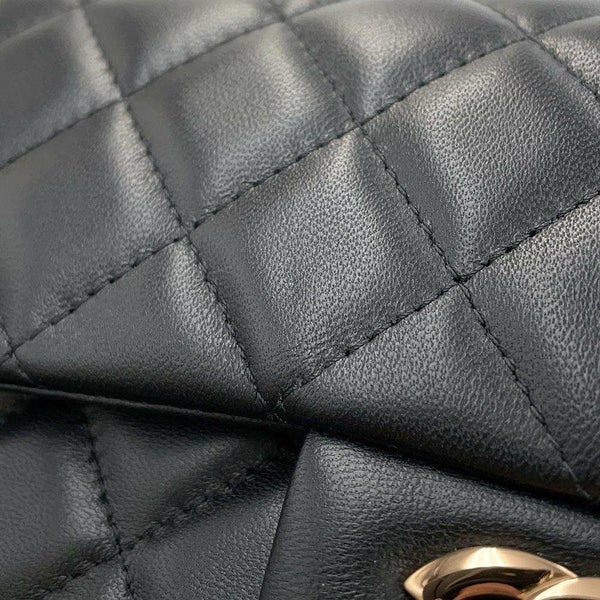 シャネル チェーンショルダーバッグ ミニ マトラッセ 20 ココマーク ラムスキン A69900 CHANEL ミニ フラップ 黒