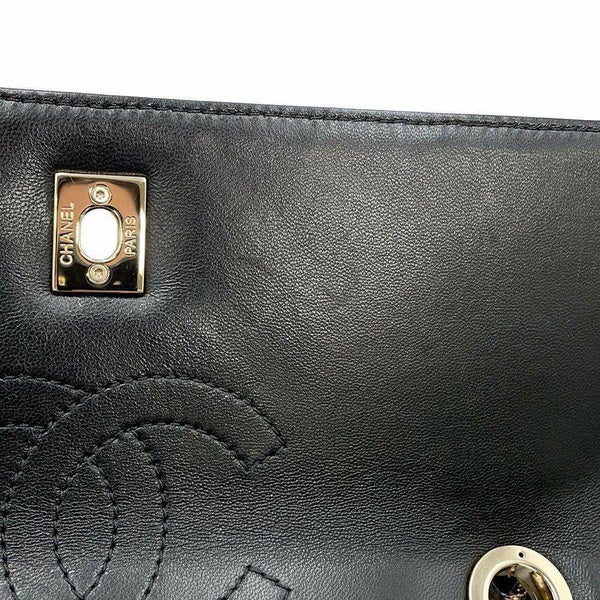 シャネル チェーンショルダーバッグ トレンディCC シェブロン ココマーク ラムスキン CHANEL Vステッチ 黒 ワンショルダー