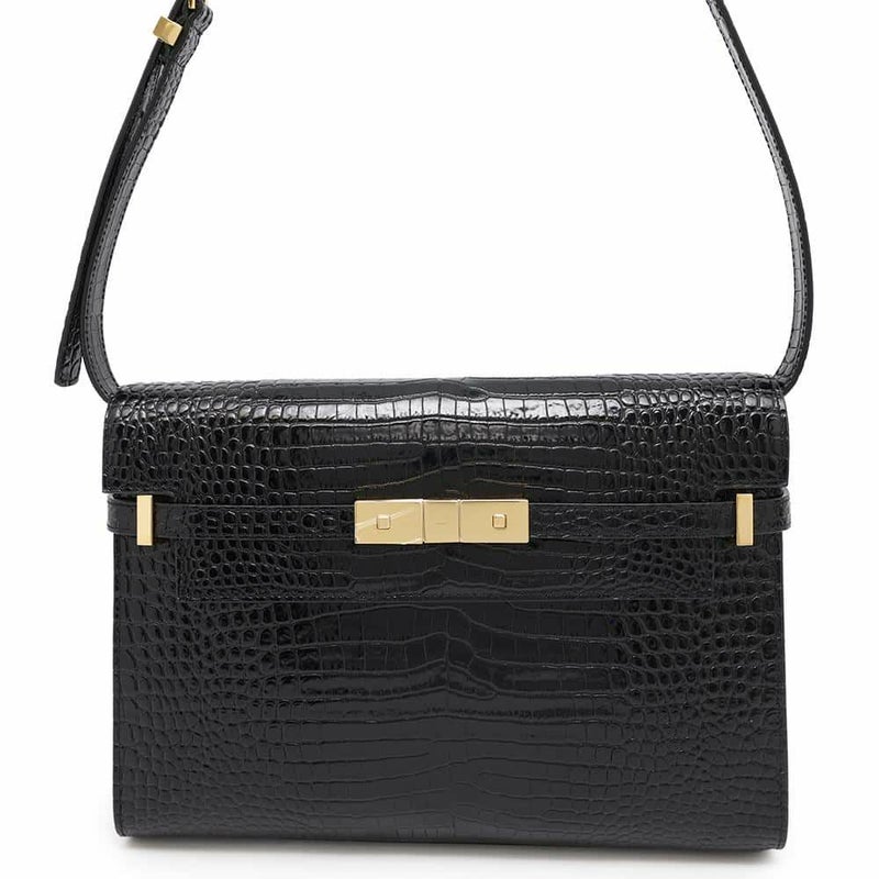 サンローランパリ ショルダーバッグ マンハッタン ミディアム 型押しレザー 579271 SAINT LAURENT PARIS 黒