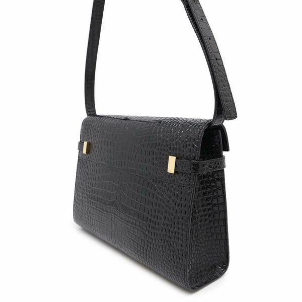 サンローランパリ ショルダーバッグ マンハッタン ミディアム 型押しレザー 579271 SAINT LAURENT PARIS 黒