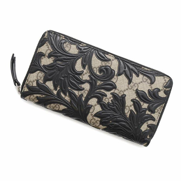 グッチ 長財布 GGスプリーム アラベスク 410102 GUCCI ラウンドファスナー 財布 黒