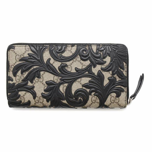 グッチ 長財布 GGスプリーム アラベスク 410102 GUCCI ラウンドファスナー 財布 黒