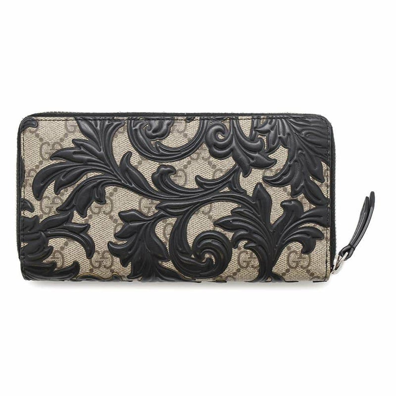 グッチ 長財布 GGスプリーム アラベスク 410102 GUCCI ラウンドファスナー 財布 黒