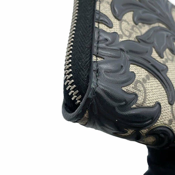 グッチ 長財布 GGスプリーム アラベスク 410102 GUCCI ラウンドファスナー 財布 黒