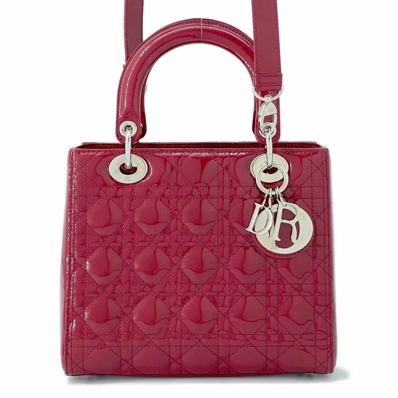 ディオール ハンドバッグ レディディオール カナージュ ミディアム パテント VRB44551 2way