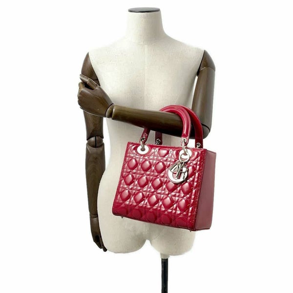 ディオール ハンドバッグ レディディオール カナージュ ミディアム パテント VRB44551 2way