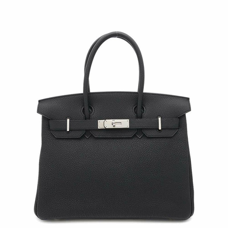 エルメス バーキン30 ブラック/シルバー金具 トゴ □N刻印 HERMES Birkin ハンドバッグ 黒