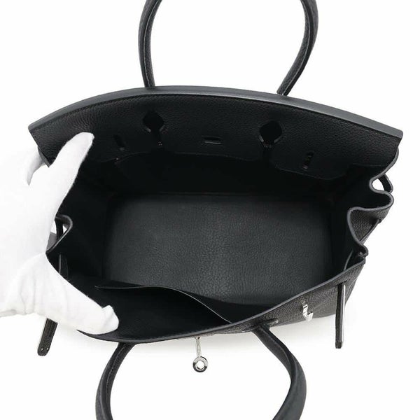 エルメス バーキン30 ブラック/シルバー金具 トゴ □N刻印 HERMES Birkin ハンドバッグ 黒