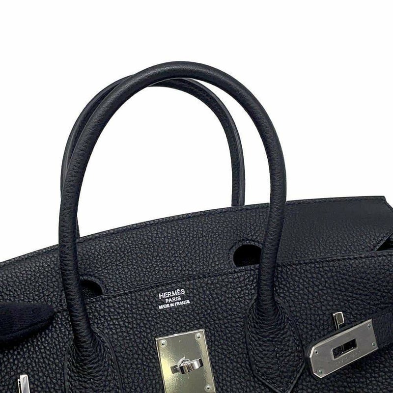 エルメス バーキン30 ブラック/シルバー金具 トゴ □N刻印 HERMES Birkin ハンドバッグ 黒