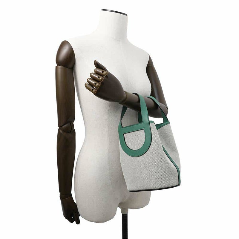 エルメス トートバッグ インザループ 18 ヴェールヴェルティゴ/ホワイト/ブラック/シルバー金具 トワルアッシュ/スイフト W刻印