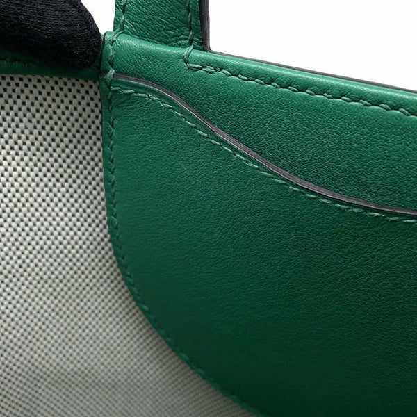 エルメス トートバッグ インザループ 18 ヴェールヴェルティゴ/ホワイト/ブラック/シルバー金具 トワルアッシュ/スイフト W刻印