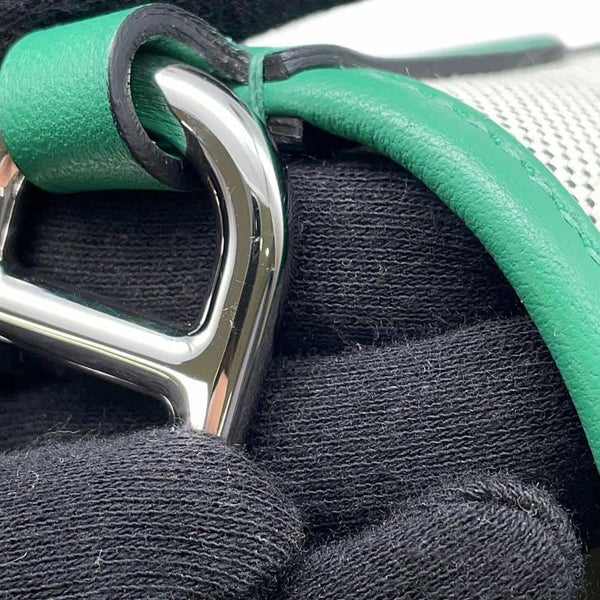 エルメス トートバッグ インザループ 18 ヴェールヴェルティゴ/ホワイト/ブラック/シルバー金具 トワルアッシュ/スイフト W刻印