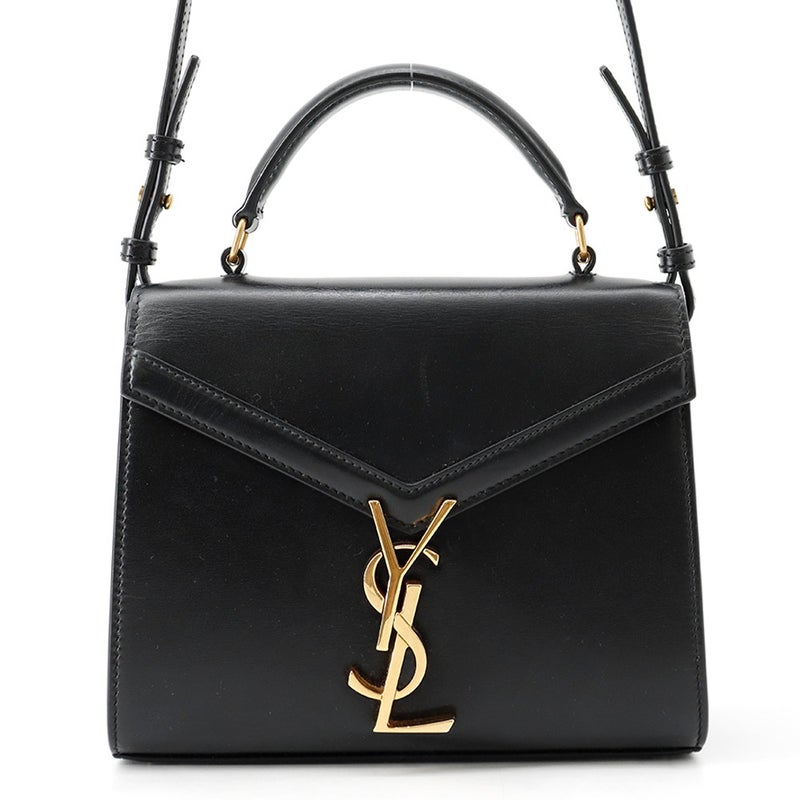 サンローランパリ ハンドバッグ カサンドラ ミニ トップハンドル レザー 623930 SAINT LAURENT PARIS ２wayショルダー 黒