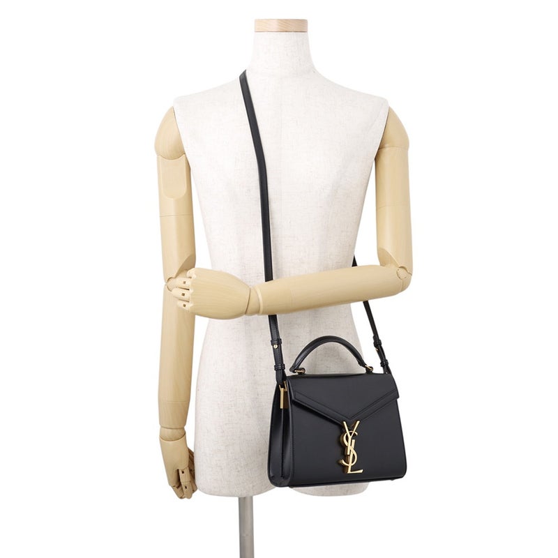 サンローランパリ ハンドバッグ カサンドラ ミニ トップハンドル レザー 623930 SAINT LAURENT PARIS ２wayショルダー 黒