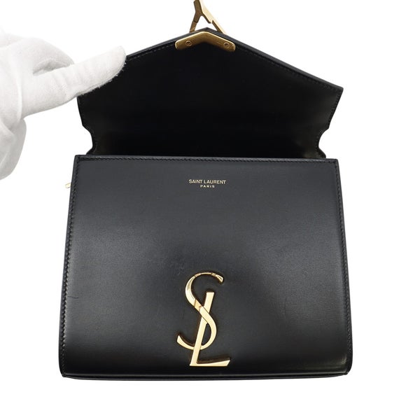 サンローランパリ ハンドバッグ カサンドラ ミニ トップハンドル レザー 623930 SAINT LAURENT PARIS ２wayショルダー 黒