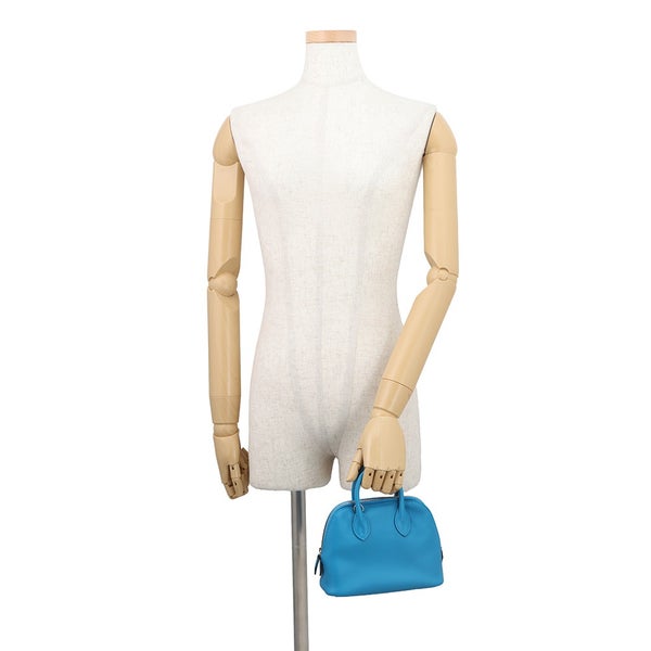 エルメス ボリード1923 ミニ ブルーザンジバル/シルバー金具 エバーカラー W刻印 HERMES ２wayショルダー