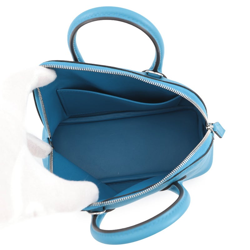 エルメス ボリード1923 ミニ ブルーザンジバル/シルバー金具 エバーカラー W刻印 HERMES ２wayショルダー