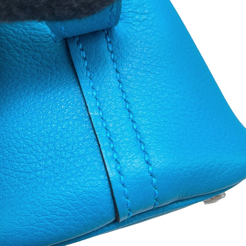 エルメス ボリード1923 ミニ ブルーザンジバル/シルバー金具 エバーカラー W刻印 HERMES ２wayショルダー