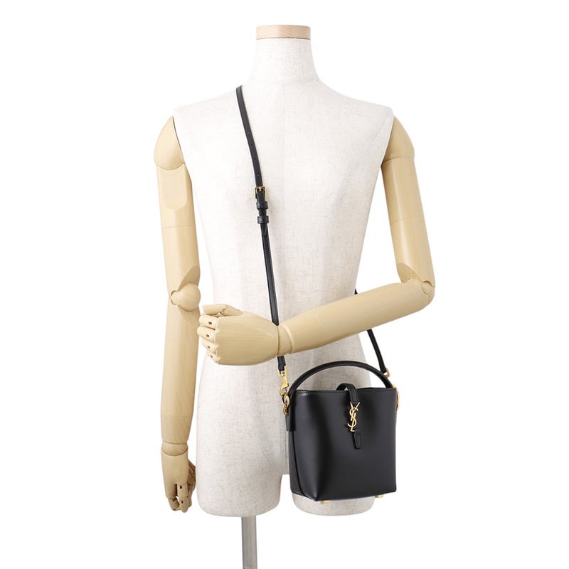 サンローランパリ ハンドバッグ LE 37 ミニ バケットバッグ カーフレザー 765870 SAINT LAURENT PARIS 黒 2way