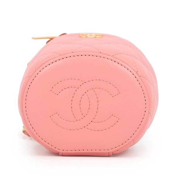 シャネル チェーンショルダーバッグ ココマーク マトラッセ バニティ トップハンドル ラムスキン CHANEL