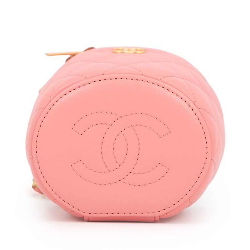 シャネル チェーンショルダーバッグ ココマーク マトラッセ バニティ トップハンドル ラムスキン CHANEL