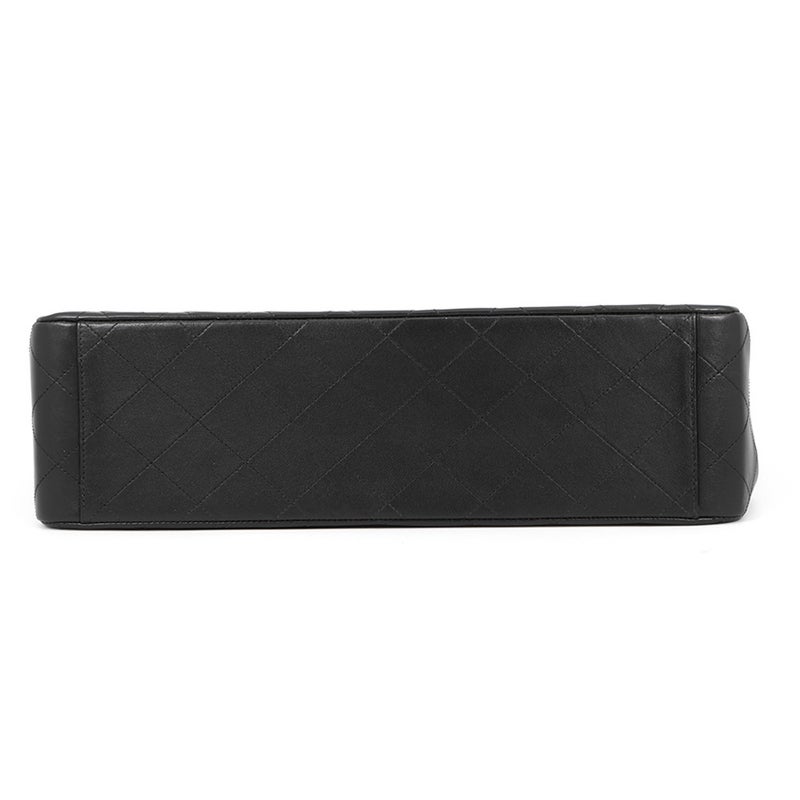 シャネル チェーンショルダーバッグ デカマトラッセ ココマーク シングルフラップ ラムスキン A01094 CHANEL 黒