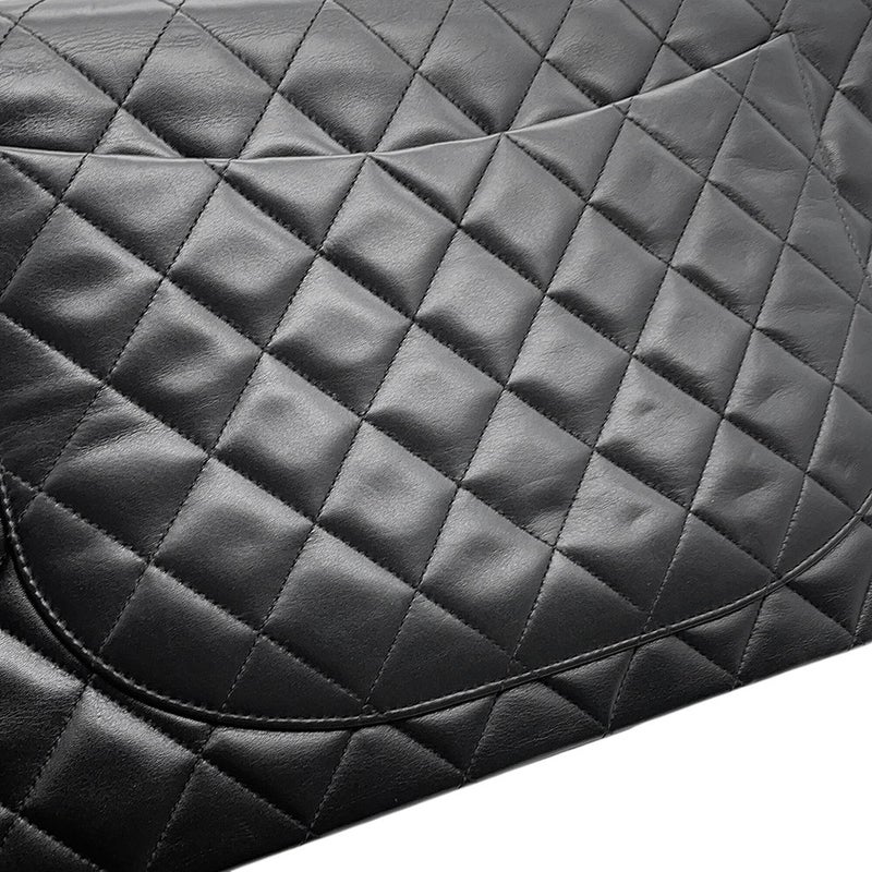 シャネル チェーンショルダーバッグ デカマトラッセ ココマーク シングルフラップ ラムスキン A01094 CHANEL 黒