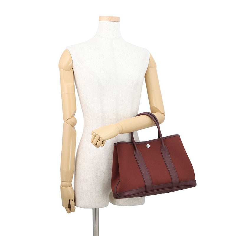 エルメス トートバッグ ガーデンパーティTPM ルージュアッシュ/シルバー金具 トワルミリタリー/ネゴンダ D刻印