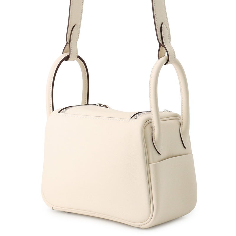 エルメス ハンドバッグ リンディ ミニ ナタ/シルバー金具 スイフト K刻印 HERMES バッグ 2wayショルダーバッグ