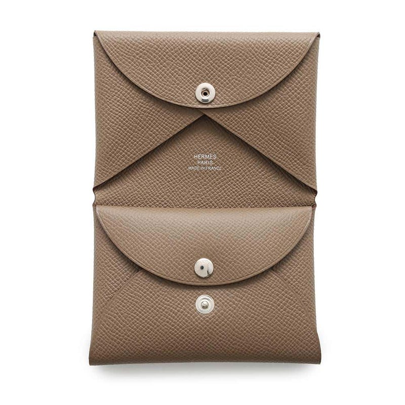 エルメス コインケース カルヴィ デュオ エトゥープ/シルバー金具 エプソン W刻印 財布
