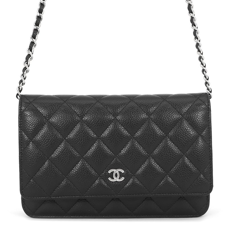 シャネル チェーンウォレット クラシック マトラッセ ココマーク キャビアスキン AP0250 CHANEL 財布 黒