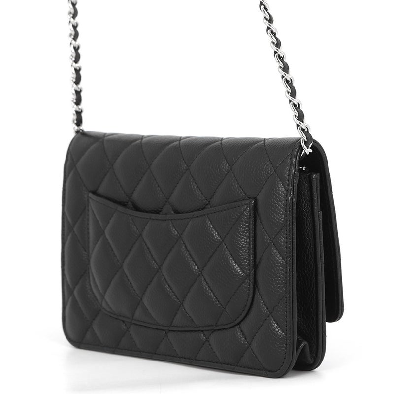 シャネル チェーンウォレット クラシック マトラッセ ココマーク キャビアスキン AP0250 CHANEL 財布 黒