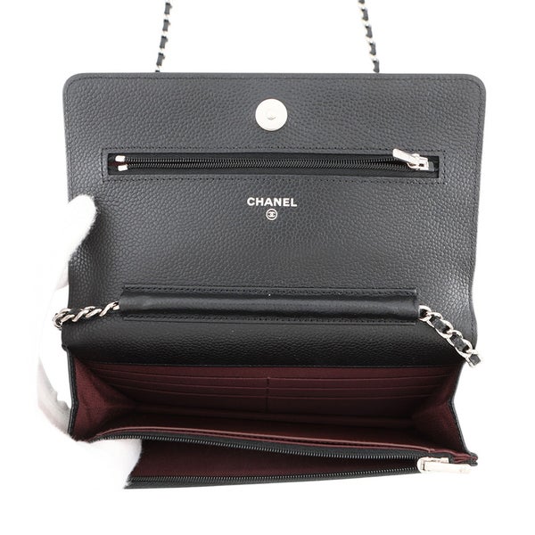 シャネル チェーンウォレット クラシック マトラッセ ココマーク キャビアスキン AP0250 CHANEL 財布 黒