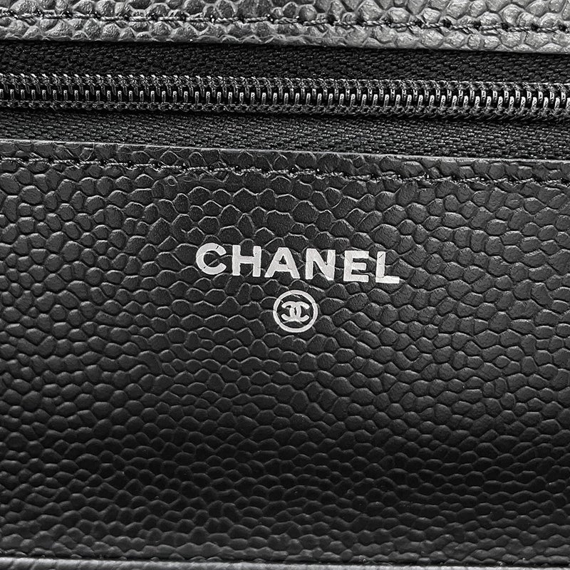 シャネル チェーンウォレット クラシック マトラッセ ココマーク キャビアスキン AP0250 CHANEL 財布 黒