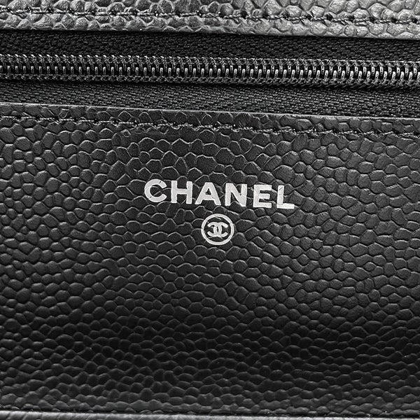 シャネル チェーンウォレット クラシック マトラッセ ココマーク キャビアスキン AP0250 CHANEL 財布 黒