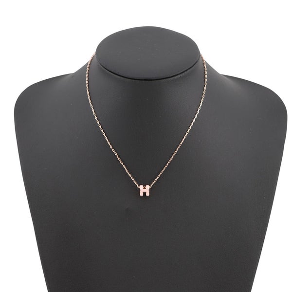 エルメス ネックレス ポップアッシュ ローズドラジェ/ピンクゴールド金具 HERMES アクセサリー