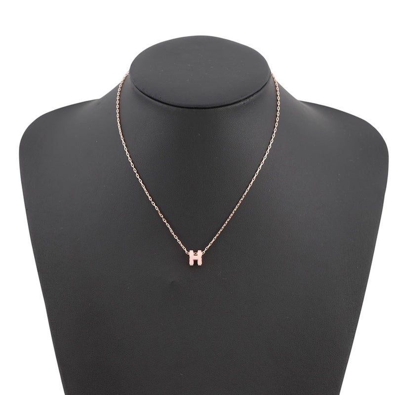 エルメス ネックレス ポップアッシュ ローズドラジェ/ピンクゴールド金具 HERMES アクセサリー