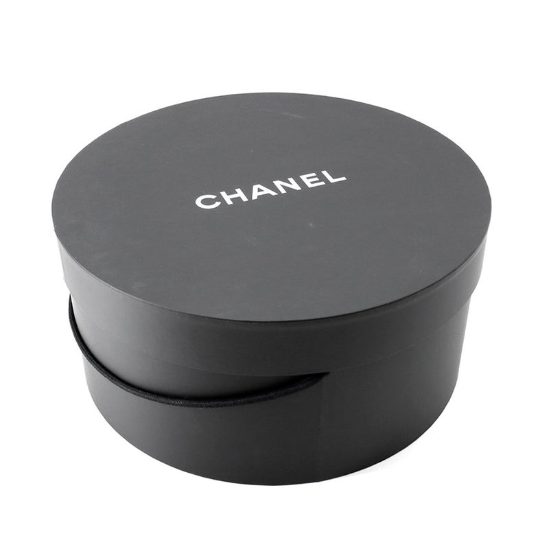 シャネル ストローハット ココマーク リボン サイズM CHANEL ハット 黒