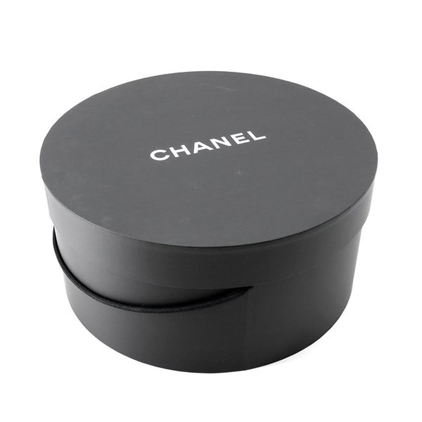 シャネル ストローハット ココマーク リボン サイズM CHANEL ハット 黒