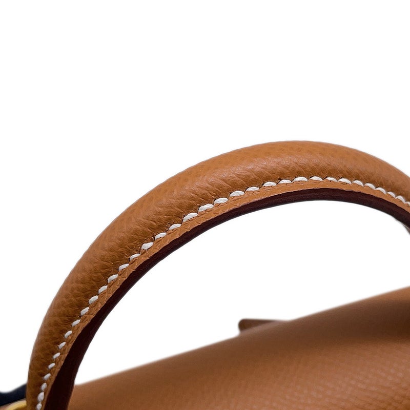 エルメス ハンドバッグ ミニケリー 外縫い ゴールド/ゴールド金具 エプソン K刻印 HERMES Kelly 2wayバッグ