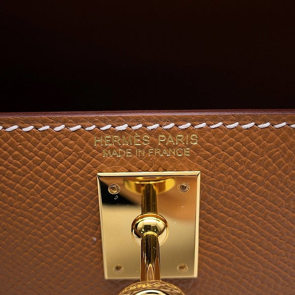 エルメス ハンドバッグ ミニケリー 外縫い ゴールド/ゴールド金具 エプソン K刻印 HERMES Kelly 2wayバッグ
