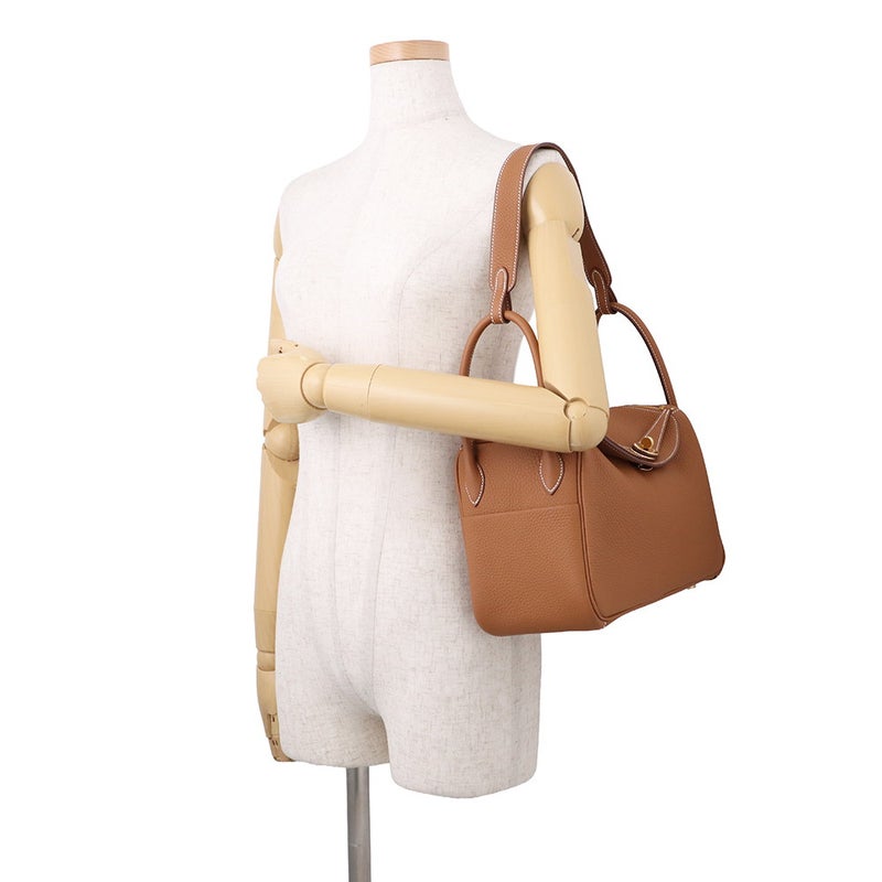 エルメス ハンドバッグ リンディ26  ゴールド/ゴールド金具 トリヨンクレマンス K刻印 HERMES 2way ショルダーバッグ