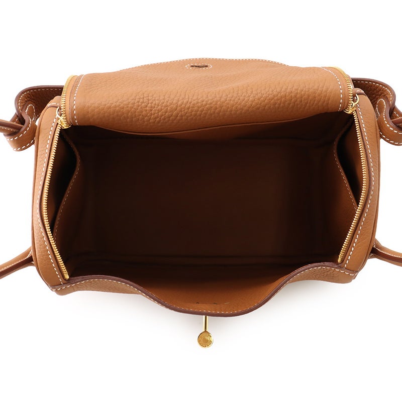 エルメス ハンドバッグ リンディ26  ゴールド/ゴールド金具 トリヨンクレマンス K刻印 HERMES 2way ショルダーバッグ