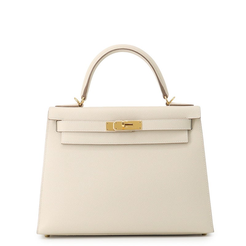 エルメス ハンドバッグ ケリー28 外縫い クレ/ゴールド金具 エプソン A刻印 HERMES Kelly 2wayバッグ