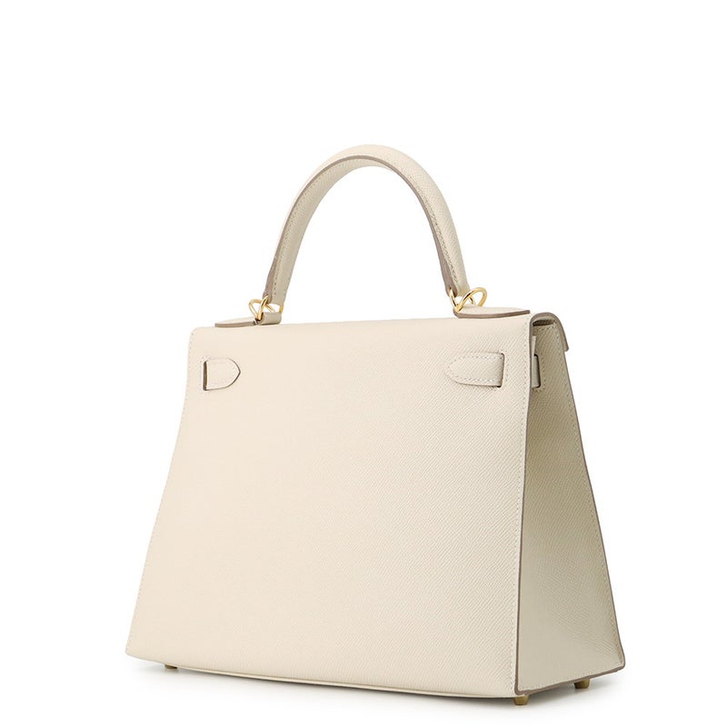 エルメス ハンドバッグ ケリー28 外縫い クレ/ゴールド金具 エプソン A刻印 HERMES Kelly 2wayバッグ