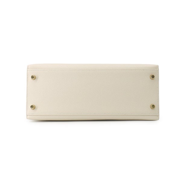 エルメス ハンドバッグ ケリー28 外縫い クレ/ゴールド金具 エプソン A刻印 HERMES Kelly 2wayバッグ