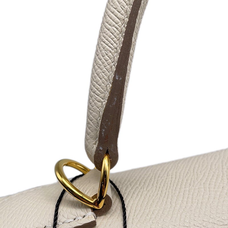 エルメス ハンドバッグ ケリー28 外縫い クレ/ゴールド金具 エプソン A刻印 HERMES Kelly 2wayバッグ