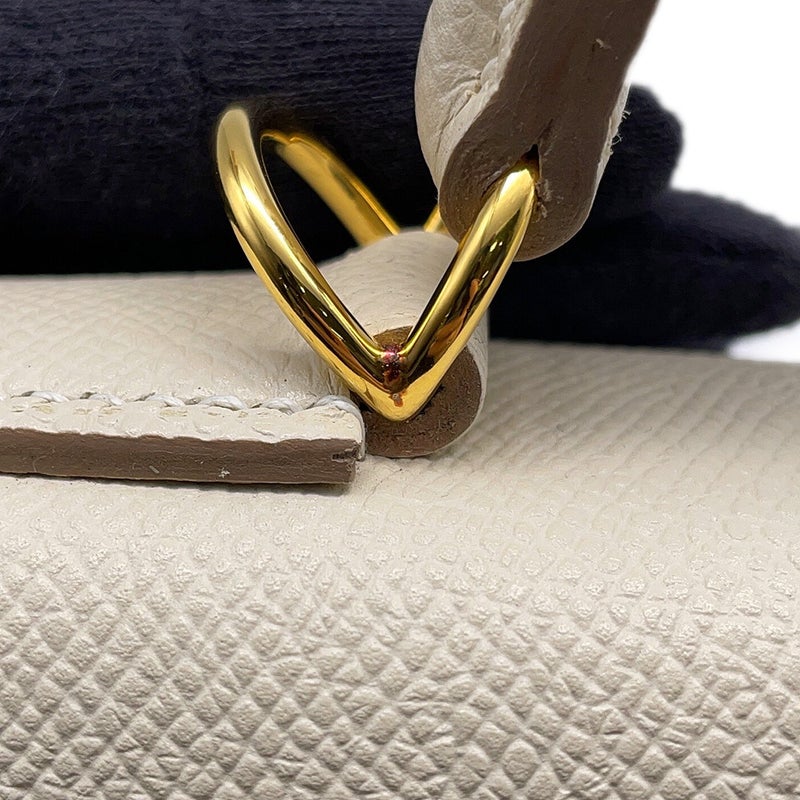 エルメス ハンドバッグ ケリー28 外縫い クレ/ゴールド金具 エプソン A刻印 HERMES Kelly 2wayバッグ