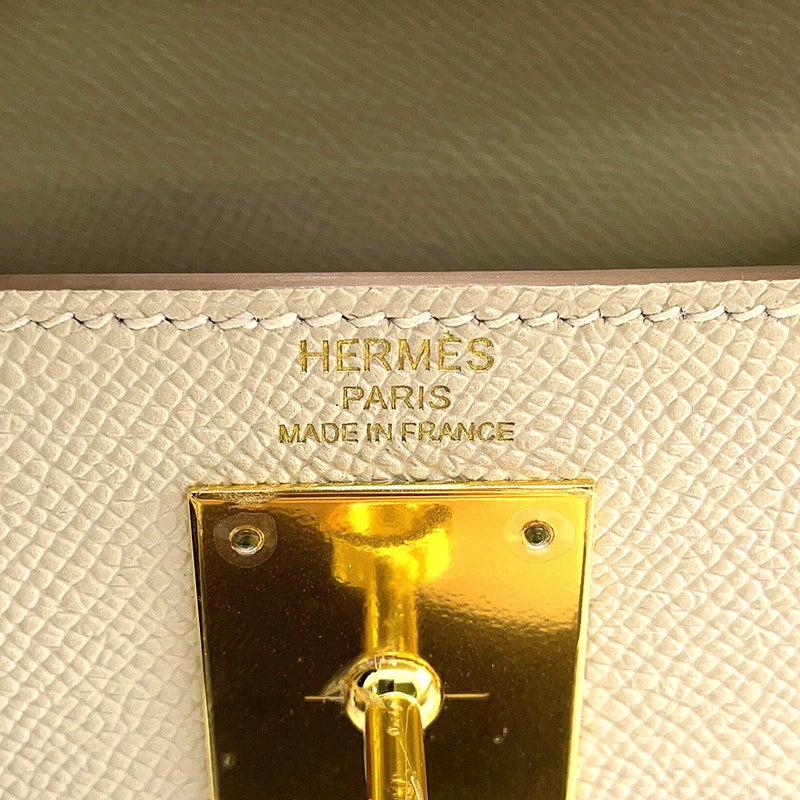 エルメス ハンドバッグ ケリー28 外縫い クレ/ゴールド金具 エプソン A刻印 HERMES Kelly 2wayバッグ