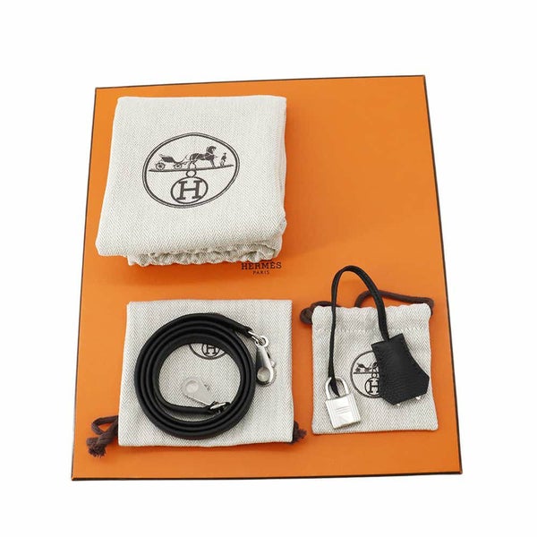 エルメス ハンドバッグ ケリー25 内縫い ブラック/シルバー金具 トゴ W刻印 HERMES 2wayショルダー 黒